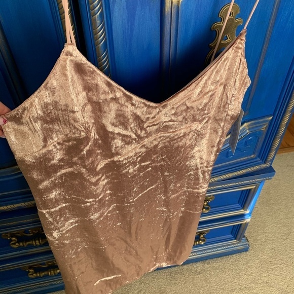 New! TopShop Rose Glitter Slip Dress Sz US 10 - Picture 1 of 4